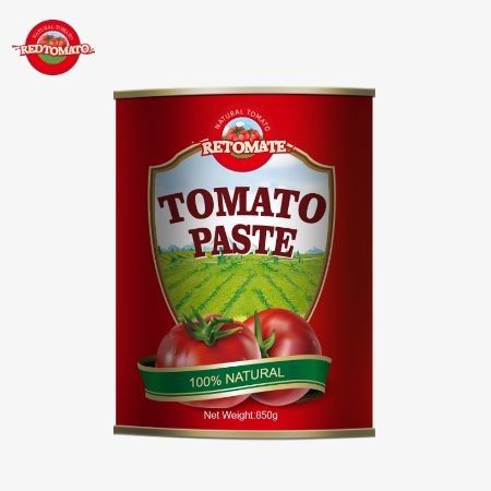 Được chế tạo tỉ mỉ ở Trung Quốc chất lượng cao của chúng tôi là 850g cà chua đóng hộp có nồng độ Brix 28/30%