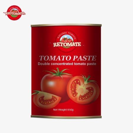 Chất lượng cao hơn 850g Bột cà chua đóng hộp tự hào có nồng độ Brix 28/30%