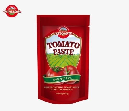 50g Stand-Up Sachet Tomato Paste đáp ứng các tiêu chuẩn ISO, HACCP và BRC cho giá nhà máy