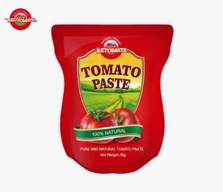 56g Stand Sachet / Flat Bag Tomato Paste với nồng độ 28-30% 22-24% và 18-20%