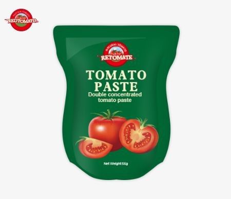 Bán bán buôn Stand-Up Sachet Tomato Paste, có sẵn trong kích thước 56g Cung cấp một sản phẩm tinh khiết mà không có chất phụ gia