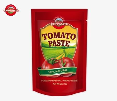 Các túi bột cà chua cao cấp 70g nồng độ gấp đôi có sẵn trong cả hai thiết kế phẳng và đứng