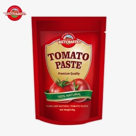 80g Bột cà chua nồng độ gấp đôi trong túi đứng với mức độ tinh khiết từ 30% đến 100%