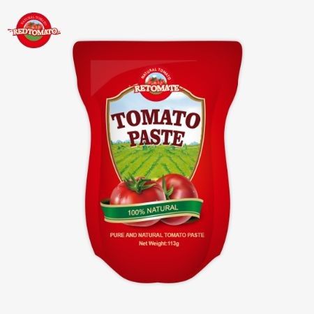 Nhà máy bột cà chua sản xuất 113g túi đứng theo tiêu chuẩn sản xuất ISO HACCP BRC và FDA