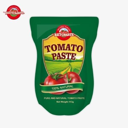 Nhà máy pha cà chua sản xuất 113g túi đứng theo tiêu chuẩn sản xuất ISO HACCP BRC và FDA