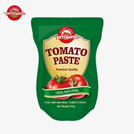 Bột cà chua 113g túi đứng phù hợp với tiêu chuẩn sản xuất ISO HACCP BRC và FDA