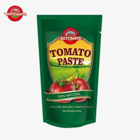 200g Stand-up sachet of Tomato Paste tuân thủ các tiêu chuẩn ISO HACCP và BRC đảm bảo tuân thủ giá nhà máy