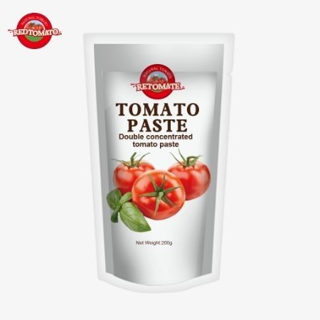 200g Stand-up sachet of Tomato Paste đáp ứng tiêu chuẩn ISO HACCP và BRC cho sự tuân thủ giá nhà máy