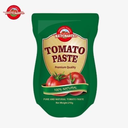 Sản xuất của 210g đứng lên túi cà chua bột bám theo ISO HACCP BRC và FDA tiêu chuẩn sản xuất