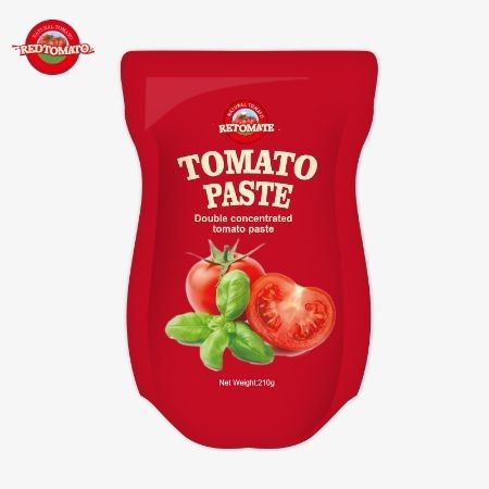 Các 210g Stand-Up Sachet Tomato Paste đáp ứng ISO HACCP BRC và FDA tiêu chuẩn trong sản xuất.