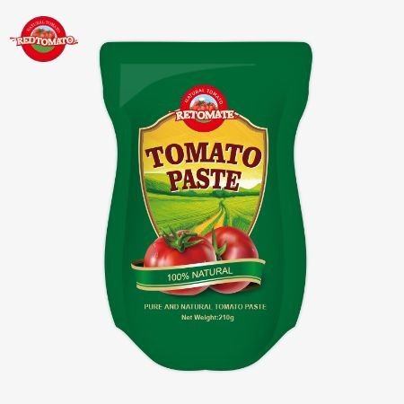 Các 210g Stand-Up Sachet cà chua paste tuân thủ với ISO HACCP BRC và FDA tiêu chuẩn sản xuất