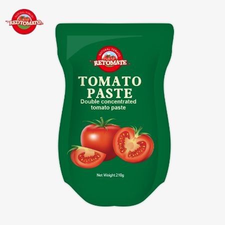 Các 210g Stand-up Sachet cà chua paste phù hợp với ISO HACCP BRC và FDA tiêu chuẩn sản xuất