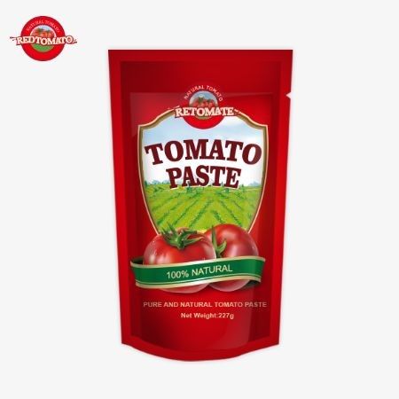ISO Pouch Tomato Paste 227g Double Concentrated Tomato Paste với mức độ tinh khiết khác nhau từ 30% đến 100%