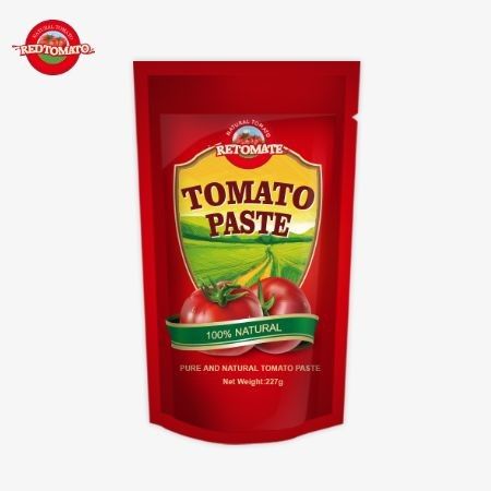 ISO Pouch Tomato Paste 227g Double Concentrated Tomato Paste với độ tinh khiết từ 30% đến 100%