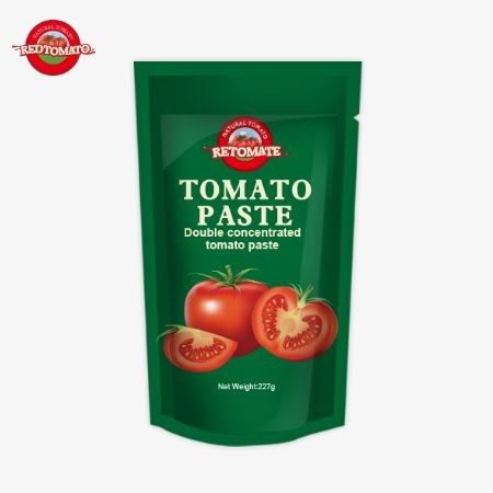 ISO Pouch Tomato Paste 227g Double Concentrated Tomato Paste với độ tinh khiết từ 30% đến 100%