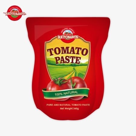 340g Stand-up sachet of Tomato Paste đáp ứng tiêu chuẩn ISO HACCP và BRC cho sự tuân thủ giá nhà máy