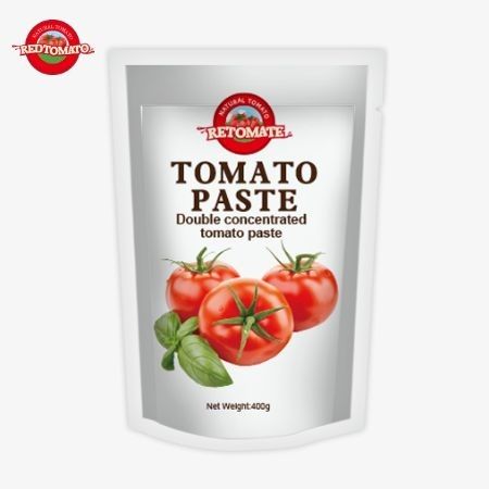 400g Stand-Up Sachet Tomato Paste thuận tiện hương vị với độ tinh khiết từ 30% đến 100%