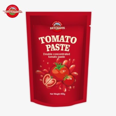 400g Stand-up Sachet Tomato Paste thuận tiện và ngon với độ tinh khiết từ 30% đến 100%
