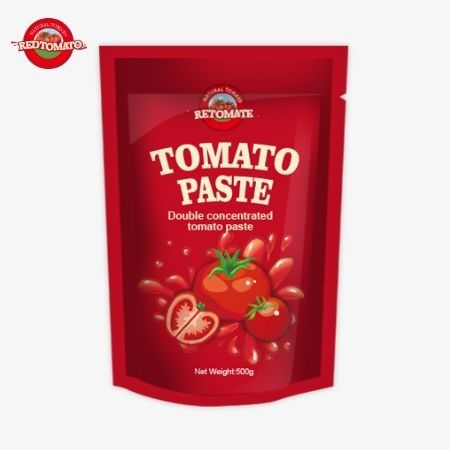Các 500g Stand-Up Sacket of Tomato Paste cung cấp đóng gói thực tế và hương vị tuyệt vời