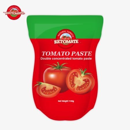 1100g Stand-up sachet of Tomato Paste đáp ứng tiêu chuẩn ISO HACCP và BRC cho sự tuân thủ giá nhà máy