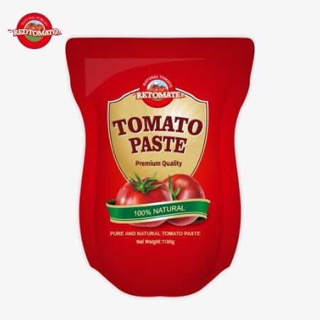 1100g Stand-up sachet of Tomato Paste đáp ứng tiêu chuẩn ISO HACCP và BRC cho sự tuân thủ giá nhà máy