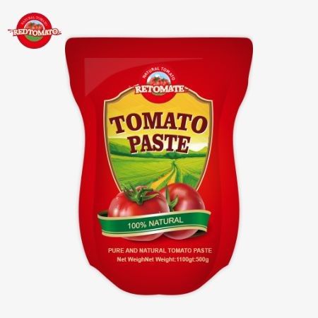 Các 1100g Stand-up túi của cà chua paste đáp ứng ISO, HACCP và BRC tiêu chuẩn cho giá nhà máy tuân thủ