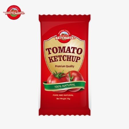 10g túi ketchup với hương vị chua ngọt và hương vị tự nhiên tinh khiết