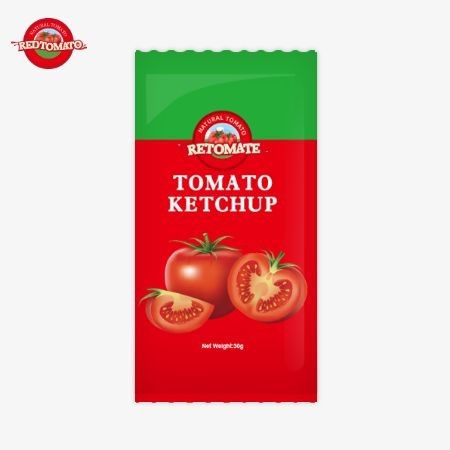 30g OEM túi nhỏ của cà chua Ketchup cung cấp hương vị với một hương vị tinh khiết, tự nhiên Nó đáp ứng tiêu chuẩn ISO HACCP BRC và FDA