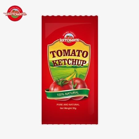 OEM 30g cà chua ketchup túi với hương vị tự nhiên tinh khiết phù hợp với ISO HACCP BRC và FDA tiêu chuẩn