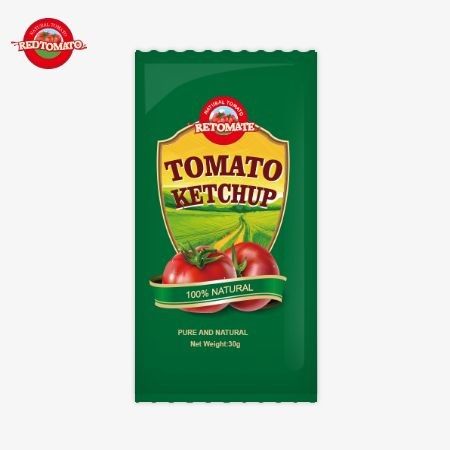 30g OEM cà chua ketchup túi với hương vị tự nhiên tinh khiết đáp ứng ISO HACCP BRC và FDA tiêu chuẩn về chất lượng và an toàn