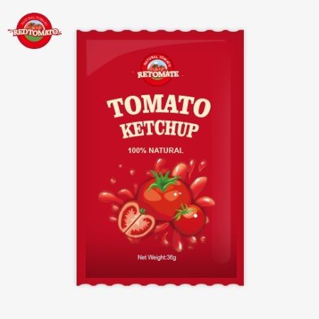 36g OEM cà chua ketchup túi với hương vị tự nhiên tinh khiết đáp ứng tiêu chuẩn ISO HACCP BRC và FDA