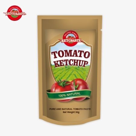 Nhà máy nguyên bản ISO Sachet Ketchup 56g hương vị tự nhiên tinh khiết vị ngọt chua