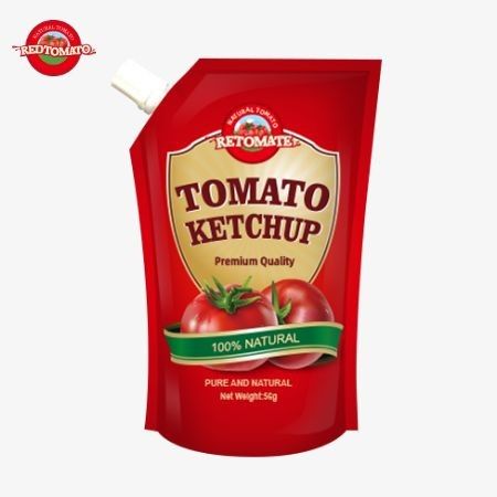 ISO Sachet Ketchup 56g hương vị tự nhiên tinh khiết phù hợp với tiêu chuẩn sản xuất quốc tế
