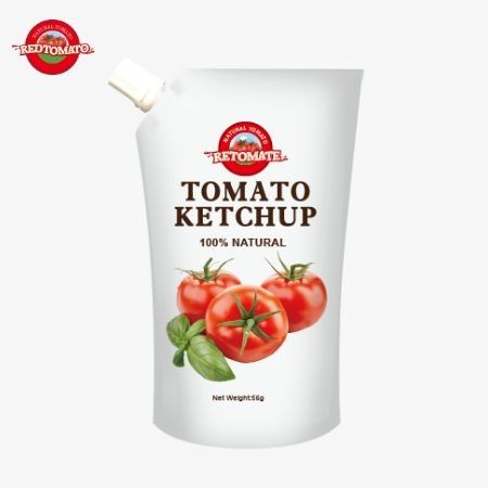 Phù hợp với các tiêu chuẩn sản xuất quốc tế Những túi ketchup hương vị tự nhiên tinh khiết 56g này đáp ứng các tiêu chuẩn OEM