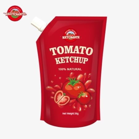 ISO-Chứng nhận 56g Sachet Ketchup hương vị tự nhiên tinh khiết đáp ứng tiêu chuẩn sản xuất quốc tế