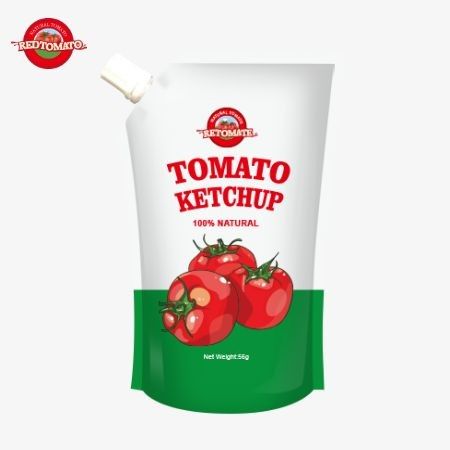 Tiêu chuẩn ISO 56g túi ketchup tinh khiết có hương vị tự nhiên, phù hợp với các tiêu chuẩn sản xuất quốc tế