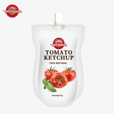 70g Ketchup Sachet với hương vị tự nhiên tinh khiết là giá nhà máy Nó đáp ứng các tiêu chuẩn quốc tế