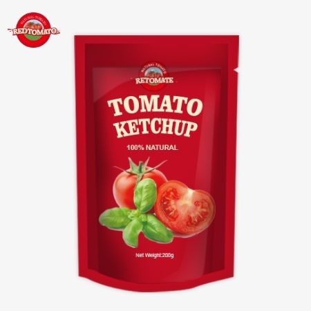 OEM 200g sachet ketchup, hương vị tự nhiên tinh khiết hoàn hảo cho Trung Quốc giá nhà máy