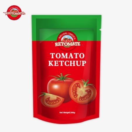 Chúng tôi sản xuất 200g túi ketchup đáp ứng các tiêu chuẩn quốc tế và có sẵn với giá nhà máy