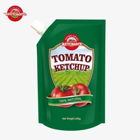Chúng tôi sản xuất 200g Ketchup sachets đáp ứng các tiêu chuẩn quốc tế và có sẵn ở giá nhà máy