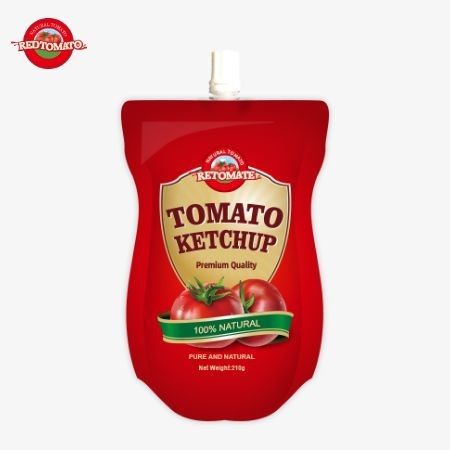 Sản xuất của 210g Ketchup túi tại một cơ sở OEM cung cấp một hương vị tự nhiên tinh khiết