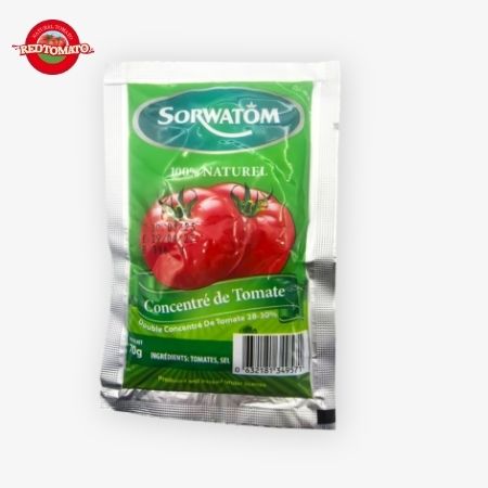 70g Flat Sachet Tomato Paste tập trung đến A Brix 28-30% Có sẵn dưới thương hiệu Retomate hoặc có thể tùy chỉnh với OEM của riêng bạn