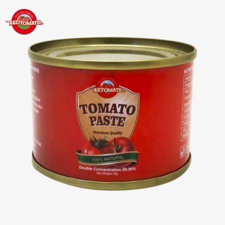 Retomate 70g Sốt cà chua cô đặc với Brix 28–30% Có sẵn dưới Nhãn hiệu riêng Cũng đi kèm với Dịch vụ Thiết kế Thương hiệu và Bao bì đầy đủ