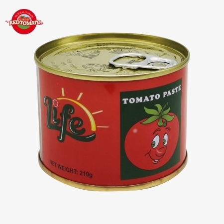 LIFE 70g Bột cà chua đóng hộp với Brix 28-30% Cung cấp thiết kế thương hiệu và bao bì