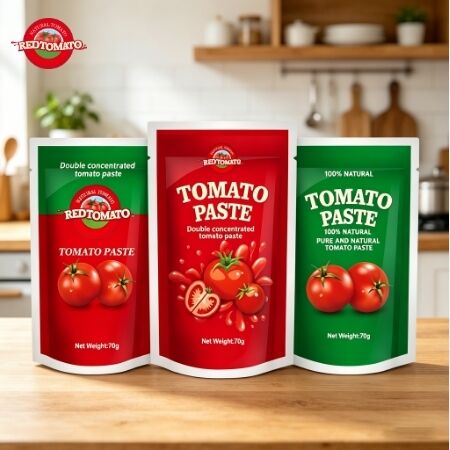 70g Ba lần tập trung đứng lên túi cà chua dán tùy chỉnh in cho bao bì tươi