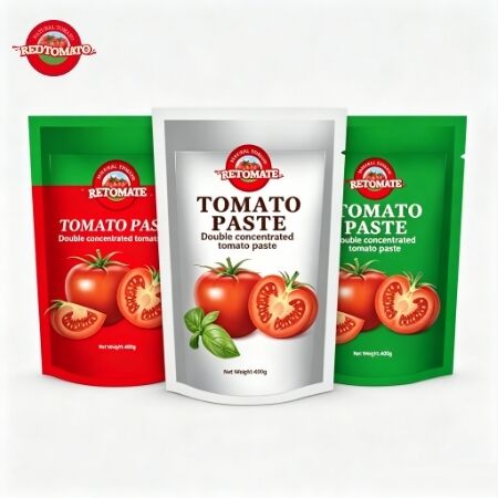 400g Stand-Up Sachet Tomato Paste với độ tinh khiết 30%-100% và hương vị chua ngọt