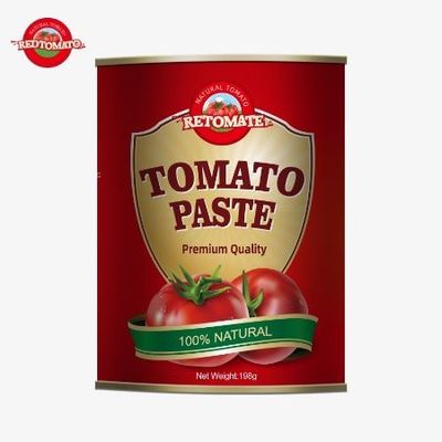 198g Bột cà chua đóng hộp OEM phù hợp với tiêu chuẩn sản xuất ISO HACCP BRC FDA