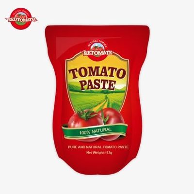 Nhà máy pha cà chua sản xuất 113g túi đứng theo tiêu chuẩn sản xuất ISO HACCP BRC và FDA