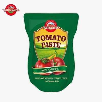 Nhà máy pha cà chua sản xuất 113g túi đứng theo tiêu chuẩn sản xuất ISO HACCP BRC và FDA