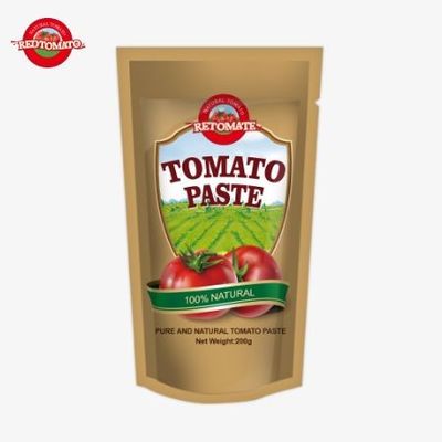 Chứng nhận FDA 200g Double Concentrated Tomato Paste In Stand-Up Sachet